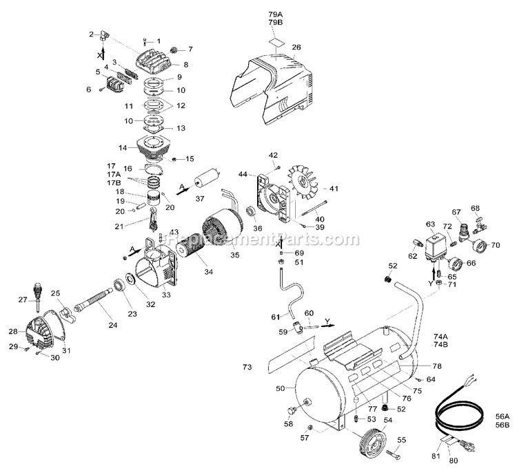 Black and Decker H11955FB2 (Type 1) Compressor Power Tool Page A Diagram
